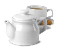 Royal Genware Teapots 10.9oz / 310ml - Case of 6 | Porcelian White Teapots | Commercial Quality Tableware for Domestic and Catering Use
