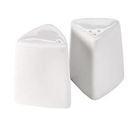 Royal Genware Triangular Salt Pots - Single | Porcelain White Salt Shakers | Commercial Quality Tableware for Domestic and Catering Use