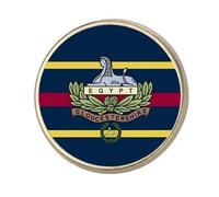 Royal Gloucester Regiment Military Remembrance Round Silver Colour Badge With A Velveteen Bag