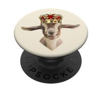Royal Goat King With Crown PopSockets Adhesive PopGrip