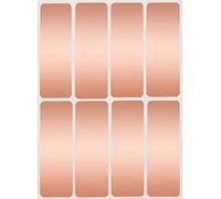 Royal Green 3 x 1 Inch Writable Rectangle Label Sheets - 40 Pack | Rose Gold writable rectangle label sheets for organizing, file folders, storage, and moving.