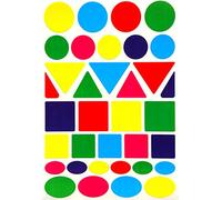 Royal Green Color Coding Labels Assorted Shapes and Sizes Triangles, Circles, and Squares in 5 Colors Stickers for Classroom Learning -875 Pack
