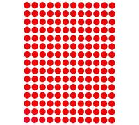 Royal Green Colored Labels 8mm (0.8 cm) Dot Stickers in Neon Red - 2520 Pack