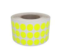 Royal Green Fluorescent Yellow Colour Coding Labels 8mm Neon Yellow Sticky Dots (0.8 cm) 2000 Pack