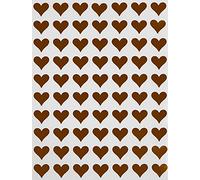 Royal Green Mini Hearts Stickers for Decoration 1.3CM (13MM) Metallic Label Hearts for Arts, Crafts, Party Supplies, and Scrapbooking, 1050-Pack (Brown)