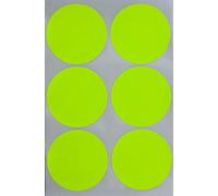 Royal Green Neon Yellow 5cm Sticker Round Write on Surface - 50mm dot Labels Permanent Adhesive Label for Art and Crafts - 72 Pack