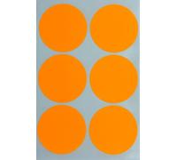 Royal Green Round Neon Orange Sticker Color Coding Dot Labels 50mm (5cm) - Writable on Surface Sticky Label - 72 Pack
