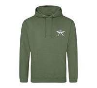 Royal Gurkha Rifles Gurkhas Embroidered Men's Hoodie British Army Insignia MOD Hooded Sweatshirt Embroidery ** 9 Colours Available ** (UK, Alpha, M, Regular, Regular, Military Green)