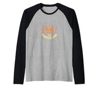 Royal Halloween Crown: Autumn Monarch Fantasy Raglan Baseball Tee, Men, Black/Athletic Heather, L