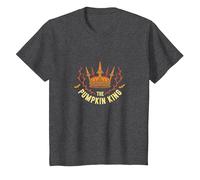 Royal Halloween Crown: Autumn Monarch Fantasy T-Shirt, Kids, Dark Heather Grey, 6 Years