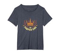 Royal Halloween Crown: Autumn Monarch Fantasy T-Shirt, Women's Plus, Heather Blue, 5X