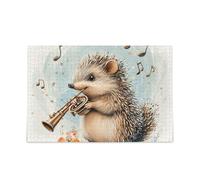 Royal Hedgehog Cute Music Piecing Puzzle Jigsaw Puzzles for Adults Brain Teasing Fun & Perfect Wall Art for Adults and Families Greatest Gifts for Your Family Puzzles for Aged 500 Piecing