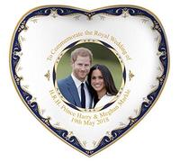 Royal Heritage H.R.H Harry and Megan Markle Wedding Commemorative Heart Shape Dish, Fine China, Multi-Colour, 15 x 14.5 x 2 cm