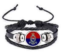 Royal Horse Artillery Military Leather Bracelet And Velvet Gift Bag, multi, one size fits all
