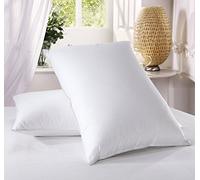 Royal Hotel Bedding Medium Firm Down Pillow, 500 Thread Count 100% Cotton, King Down Pillows, King Size, Medium Firm Pillows, Set of 2