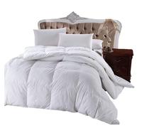 Royal Hotel's 300 Thread Count Queen Size Goose Down Alternative Comforter, Overfilled Comforter, Duvet Insert 100% Cotton Shell - 750FP - 70OZ - White Solid, Queen