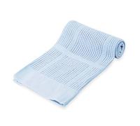 Royal Icon Baby Cellular Blanket - Soft Organic 100% Cotton Baby Blankets- Baby Wrap - Ideal for Travel, Car Seat, Pram, Moses Basket - 70 x 90 Cm Ri51 (1, Blue)