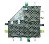 Royal Icon Baby Comforters tag blanket - Ultra Soft and Unique Design Taggies for Babies - Hypoallergenic Baby Taggy Blanket for Newborn Toddlers Boys and Girls 35x35 Cm (Sage Green)
