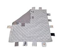 Royal Icon Baby Comforters tag blanket - Ultra Soft and Unique Design Taggies for Babies - Hypoallergenic Baby Taggy Blanket for Newborn Toddlers Boys and Girls 35x35 Cm (Grey - Ri15)