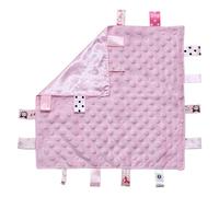 Royal Icon Baby Comforters tag blanket - Ultra Soft and Unique Design Taggies for Babies - Hypoallergenic Baby Taggy Blanket for Newborn Toddlers Boys and Girls 35x35 Cm (Pink - Ri15)