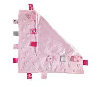 Royal Icon Baby Comforters tag blanket - Ultra Soft and Unique Design Taggies for Babies - Hypoallergenic Baby Taggy Blanket for Newborn Toddlers Boys and Girls 35x35 Cm (Pink Hearts - Ri16)