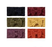ROYAL ICON Baby Headbands for Baby Girls - Luxuriously Soft Comfortable Baby Bows Headbands - Ideal for Keeping Little Princess Fashionable with Baby Girl Bows and Headbands (Pattern 4 (PK6))