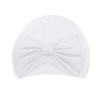 Royal Icon Baby Infant Girls Turban Hat with Bow Newborn Baby Cap 100% Cotton 0-6 Months RI13 (White)