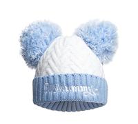 Royal Icon Knitted Pom Pom Hat - Baby Boys & Girls Winter Hat - Single Pom Pom - Warm Double Bubble - 0-12 Months - Acrylic, Blue I Love Mummy - Ri682