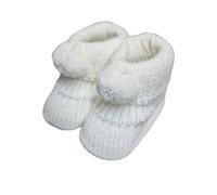 Royal Icon Newborn Baby Booties 0-3 Months Baby Boys Girls Pom Pom Booties Adorable Warm Soft Stylish Bootees Ideal for Indoor and Outdoor Use RI408 (White - Ri377)