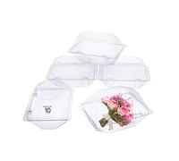 Royal Imports 10 Pack Clear Plastic Flower Box For Corsage, Boutonniere, Rose, Orchid Prom Wedding Craft Container 6X5X4