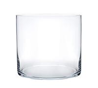 Royal Imports Flower Glass Vase Decorative Centerpiece For Home Or Wedding - Cylinder Shape, 8" Tall, 8" Opening, Clear