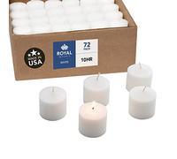 Royal Imports Votive Candle, Unscented White Wax, Box of 72, for Weddi