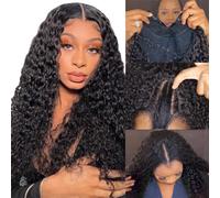 ROYAL IMPRESSION V Part Deep Wave Enhanced Human Hair Wigs Part U Human Hair Wig Minimum Leave Out Do Not Sew On Glue 180% Density V Shape Clip On M
