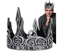 Royal King - 19x16x14cm Medieval Tiara, Classic Pointed Arch Costume, Lightweight Pu Headwear, Exquisite Scroll Pattern | Majestic Cosplay Prop for Halloween, Carnival, Christmas An