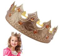 Royal King Birthday Costume , Children's Dress Up Tiara, Elegant Gold Prince Hat with Adjustable Strap, Soft, Lightweight Royal Cap for Theme Events, Stage Play Ro