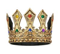 Royal King Crown for Men,Crown Tiara for Women,Medieval Cosplay Halloween Costume Accessories for Adults, Antique Gold A, Default