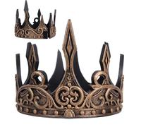 Royal King - Vintage Medieval Tiara, Noble Cosplay Headwear | Classic Decorative Design Enhances Majestic Look During Carnivals Theatre Shows Fancy Dress Competitions Or Festive Celebrations