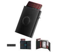 ROYAL KIT Mens Wallet Card Holder - Smart Wallet for Men, Pop Up Card Case, Top Grain Leather, RFID Blocking, Slim, Minimalist, Ultra-Thin, Front Pocket, 12 Card Capacity | ID Window | Cash Slot,