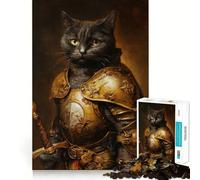 Royal Knight Cat Jigsaw Puzzle 1000 Piece for Teenagers Reason Skill Toy Relaxing Fun Exact Cut (50x75cm)