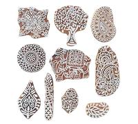 Royal Kraft Assorted Wooden Block Printing Stamps (Set of 10) Bulk01_10C
