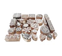 Royal Kraft Assorted Wooden Block Printing Stamps (Set of 25) Bulk01_25A