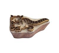 Royal Kraft Cat Brass Wooden Stamps for Block Printing on Clay, Pottery, Fabric BDtag011