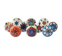 Royal Kraft Sknob011_20 10 Designs x 2 = 20 Knobs Vintage Style Hand Painted Ceramic Knobs for Kitchen Cupboard Door Drawer Wardrobe (Multi-Colour)