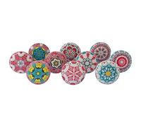 Royal Kraft Vintage Pink and Red Printed Ceramic Pull Knobs for Kitchen Cabinet, Door & Drawer, Wardrobe, Cupboard (10 Designs x 2 pcs = 20 knobs) Sknob022_20