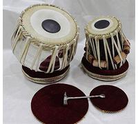 Royal Kurta Chrome Plated Brass Tabla Jodi Set With Cover, Hammer, Gaddi Professional Set/Handmade Brass Tabla set