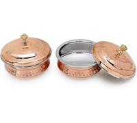 Royal Kurta Dishes Indian Sentence 2 Copper Serving Bowl with lid terrines