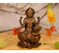 Royal Kurta Indian Goddess Lakshmi Idol Hindu Laxmi Goddess Statue Home Office Decor (Size 8cm x 5cm) Small Polyresin Statue for Home
