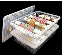 Royal Kurta Plastic Adjustable 1 Rod Bangle Box Chudi Set Organizer Jewellery Storage Display Box For Chudi Bracelet Wrist Watch Hair Bands Scrunchies Accessories,Transparent (2)