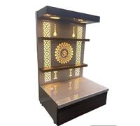 Royal Kurta Wooden Temple Wall Hanging & Table Top Mandir White Led Light Puja Mandir for Home & Office Decor (Design 4) (36X24X16 in HXWXL)
