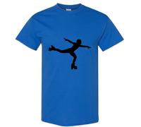 (Royal, L) Roller Skate Skating Silhouette Full Art Men T Shirt Tee Top